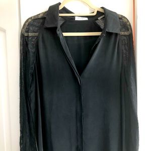 Equipment Lace Sleeve Blouse